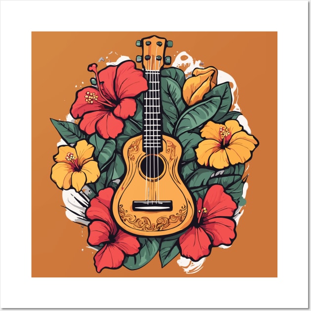 Hawaii Tropical Uke Ukulele Wall Art by Ray Crimson